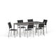 preview thumbnail 1 of 9, Shore 7 Piece Outdoor Patio Aluminum Dining Set Silver Black