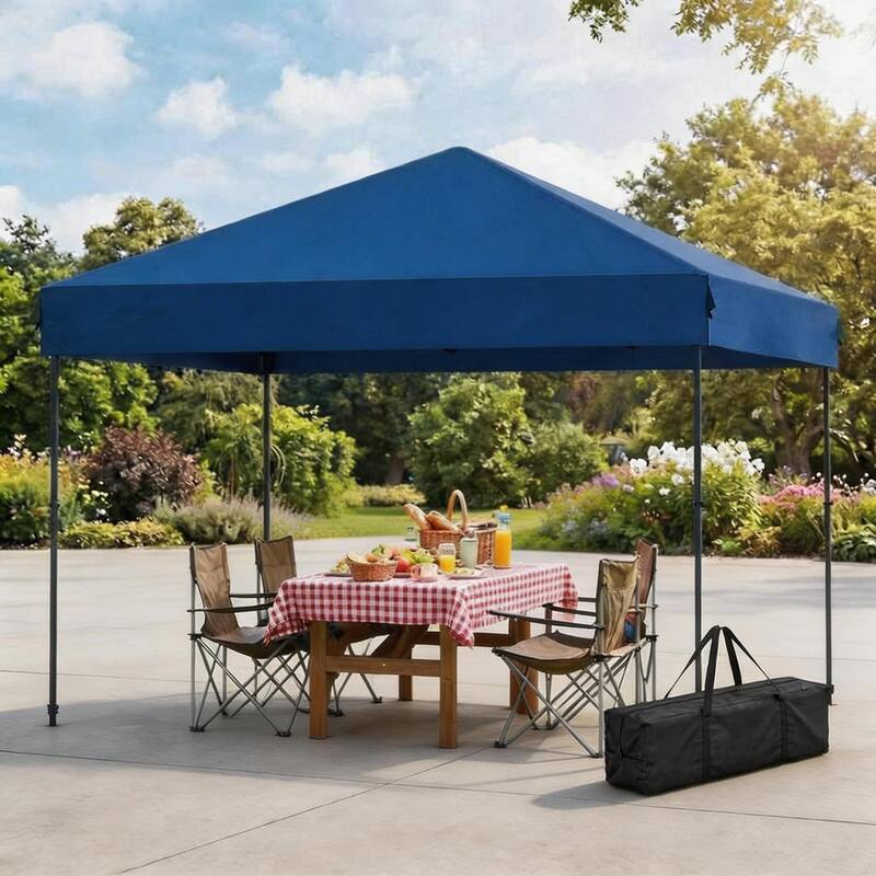 Folding Pop Up Canopy Tent, Height Adjustable - Blue - 10*20 Ft
