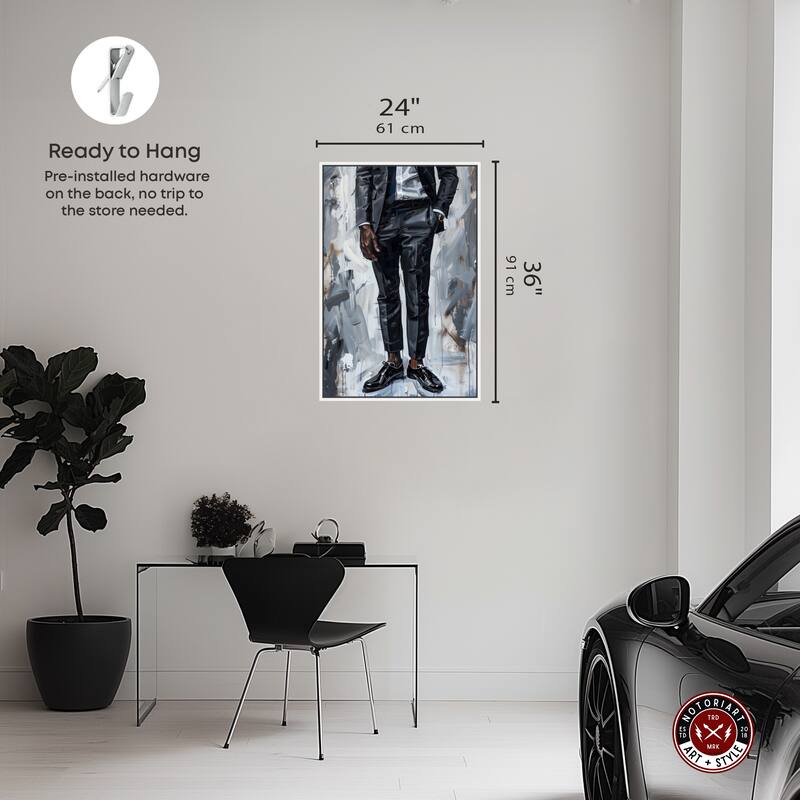 Notoriart Man Of Style Framed Men Style 1 Piece Canvas Wall Art