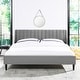 preview thumbnail 104 of 193, Aspen Upholstered Channel Tufted Platform Bed Opal Gray Velvet - King