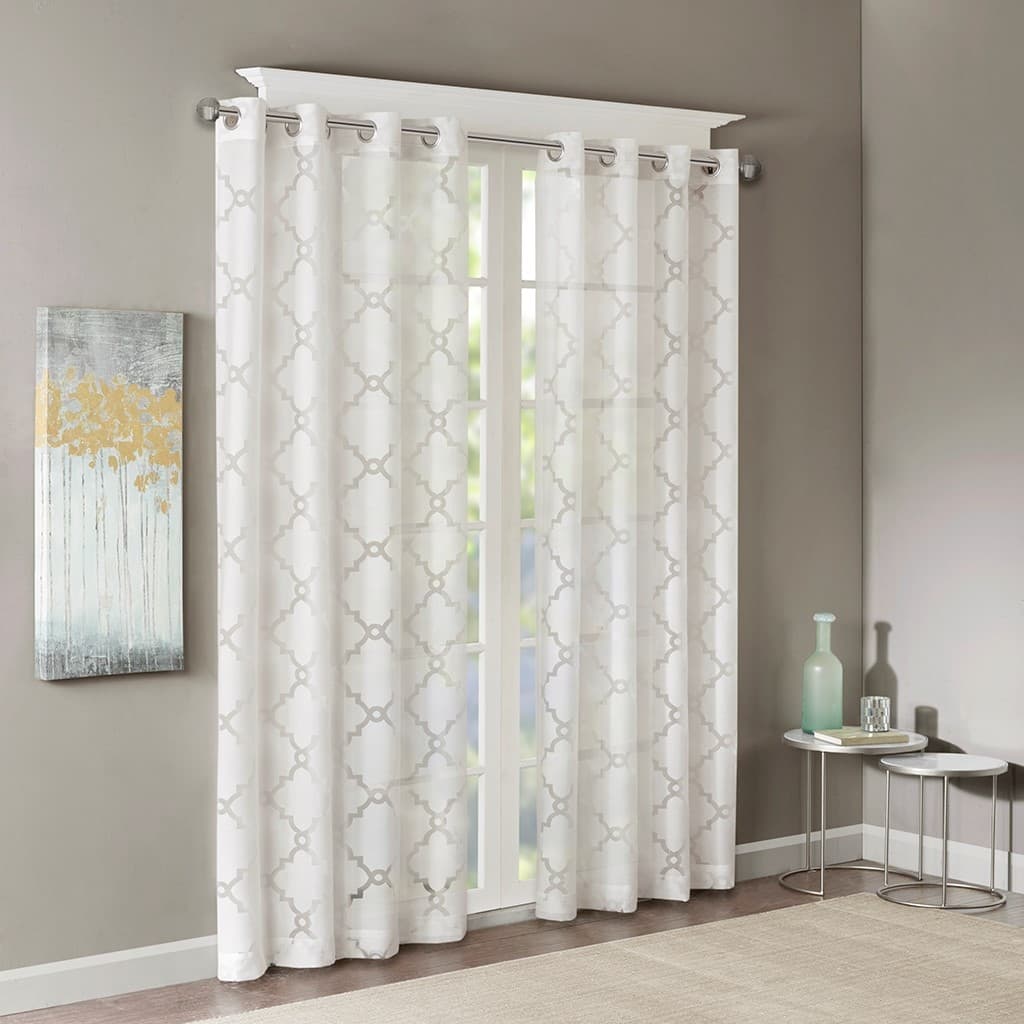 Fretwork Burnout Sheer Curtain Panel