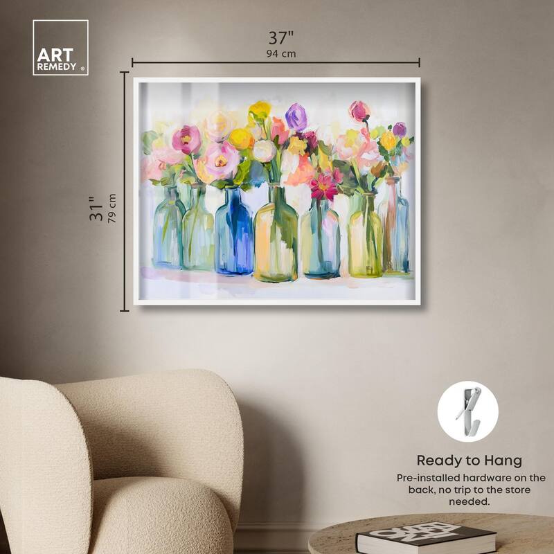 Bottles and Blooms Shadowbox by Art Remedy