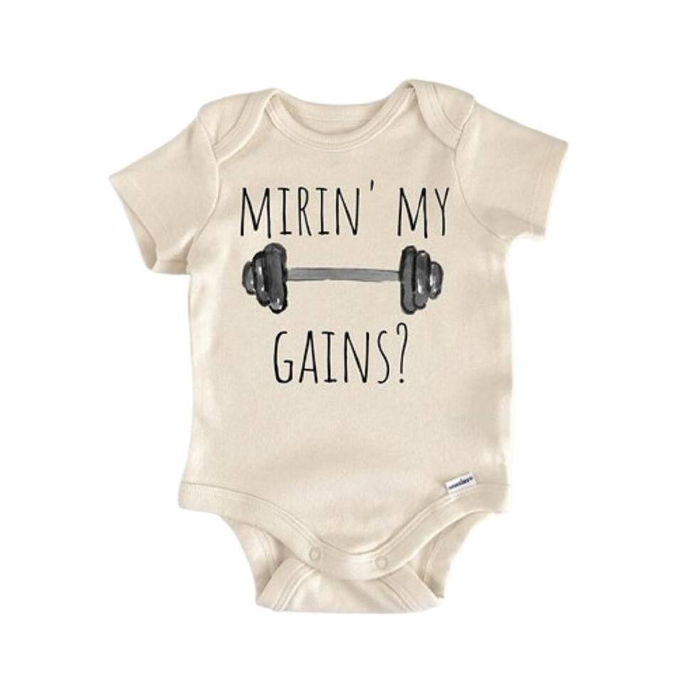Gym Bodybuilder Workout - Baby Boy Girl Clothes Infant Bodysuit Funny Cute