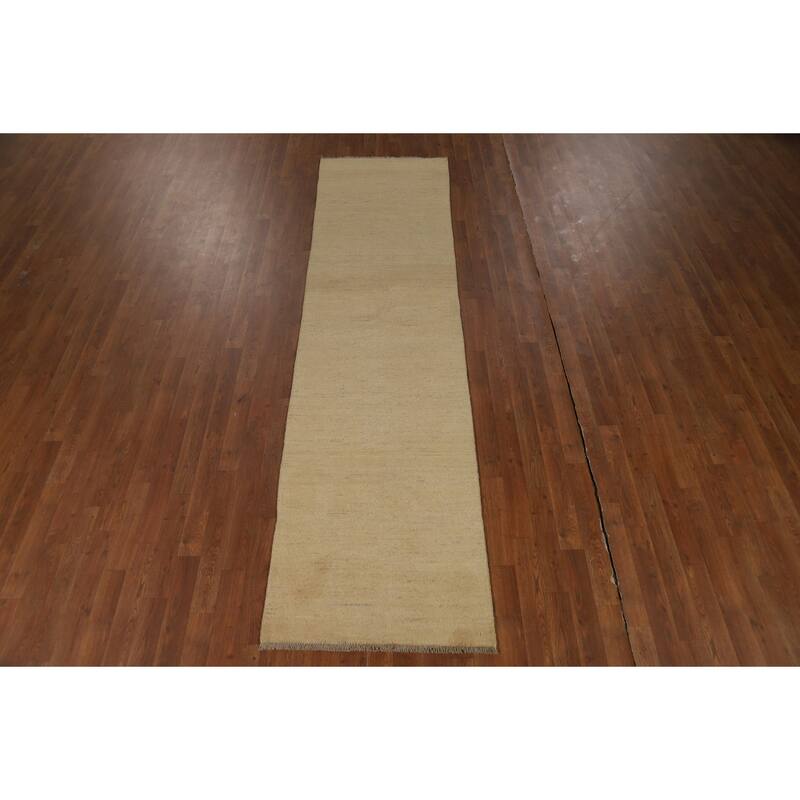 Gabbeh Modern Runner Rug Hand-Knotted Contemporary Wool Carpet - 2'6"x 9'8"