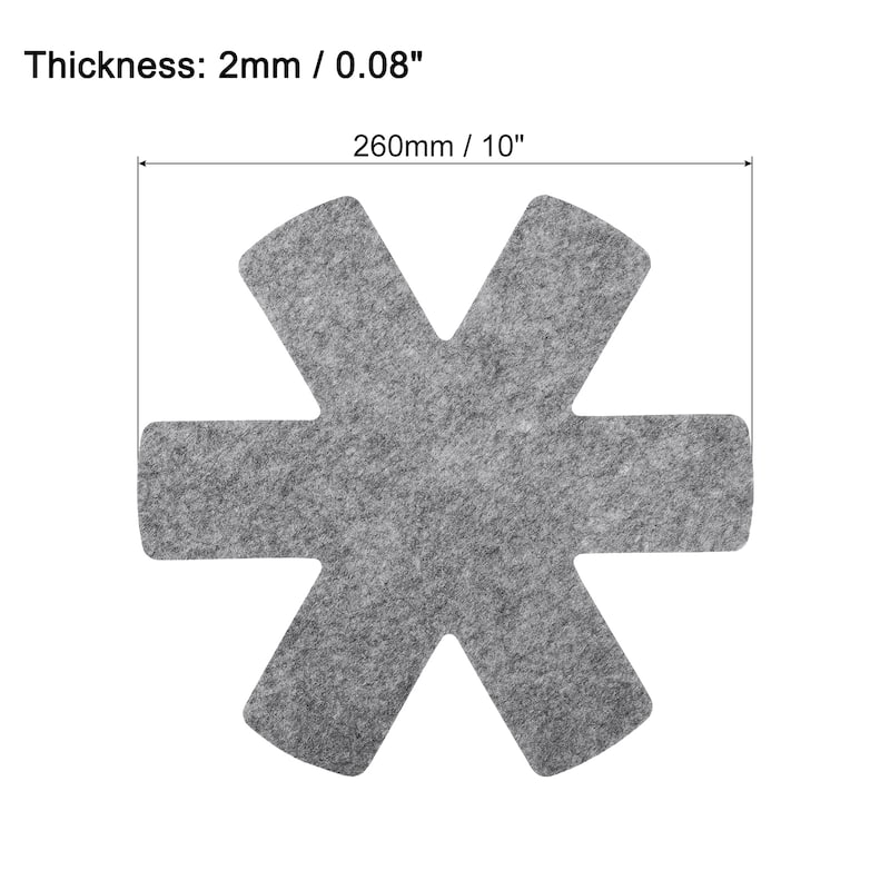 Pot and Pan Protectors for Stacking, 3pcs Felt Pan Protectors - Gray - 260mm