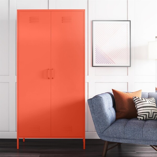 The Novogratz 2 Door Tall Metal Locker Style Storage Cabinet - Bed