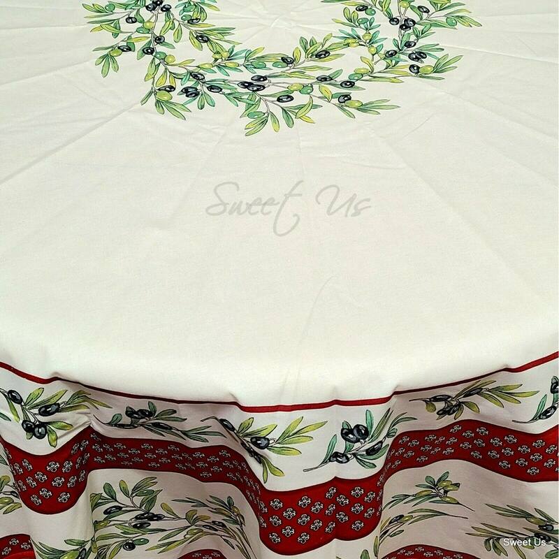 Wipeable Tablecloth Spill Resistant French Fleur Oliviers Collection