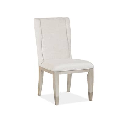 Magnussen Home Lenox Acadia White Upholstered Host Chair Two Pack - 21''W x 25.75''D x 39.5''H
