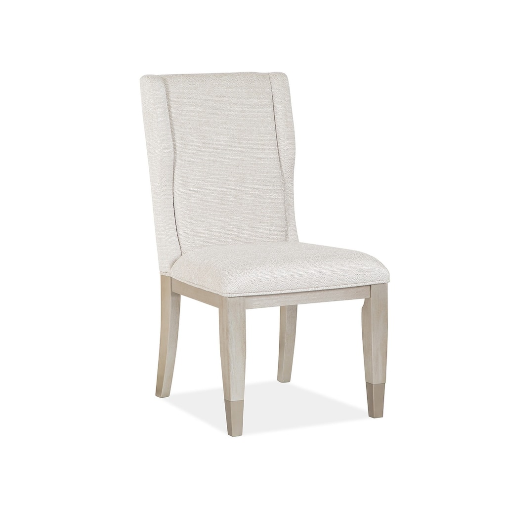 Magnussen Home Lenox Acadia White Upholstered Host Chair Two Pack - 21''W x 25.75''D x 39.5''H