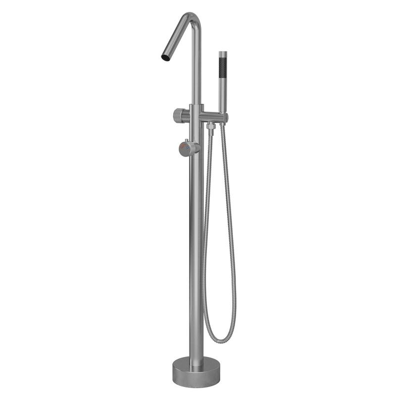 Modland 46''H Outdoor Shower System 316 Stainless Steel Thermostatic Freestanding Poolside Faucet with Swivel Spout - 46'' H