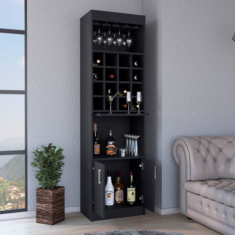 Being Kava Bar Cabinet, Double Door, Two Shelves, Sixteen Built-in Wine Rack