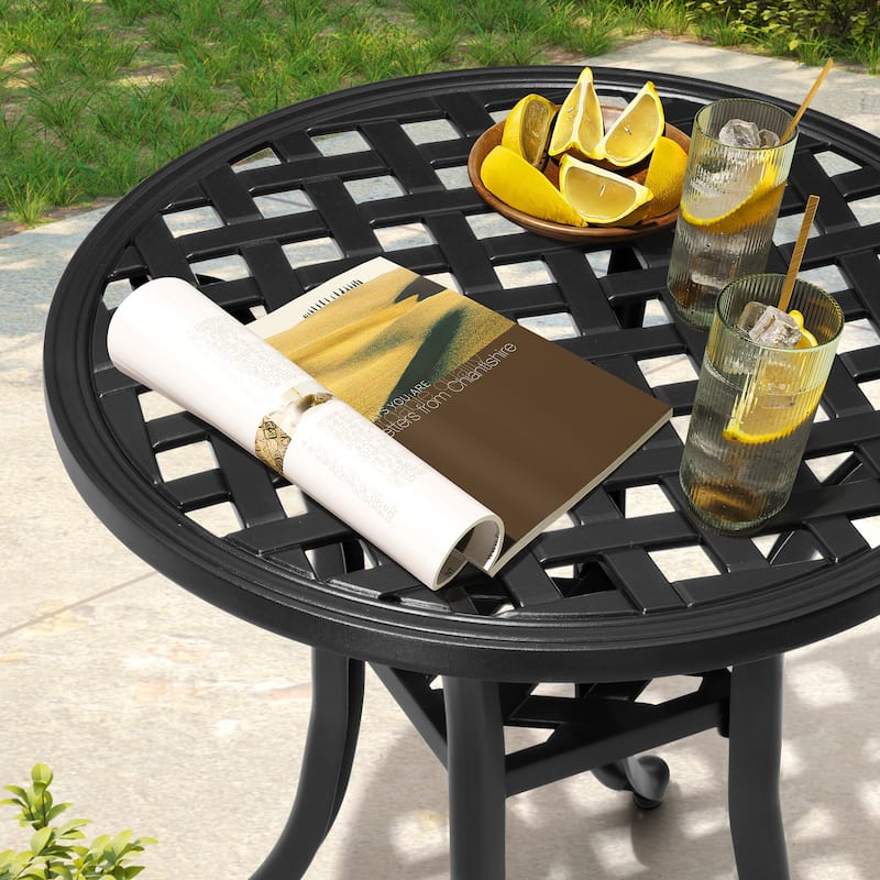 Outdoor Adjustable Patio Chaise Lounge Chair with Side Table Cushion