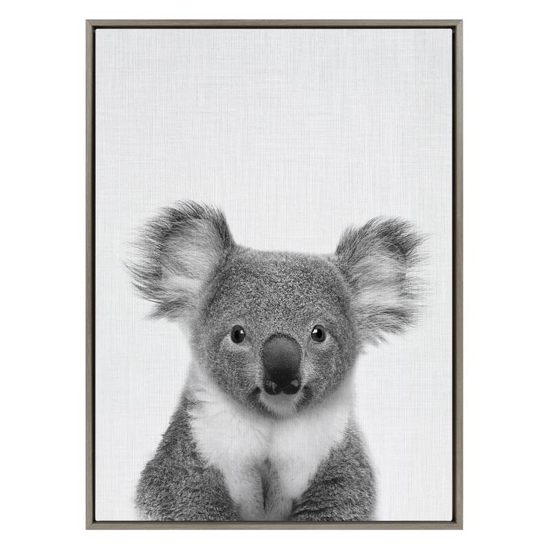 Kate and Laurel Sylvie Koala Framed Canvas Wall Art by Simon Te Tai
