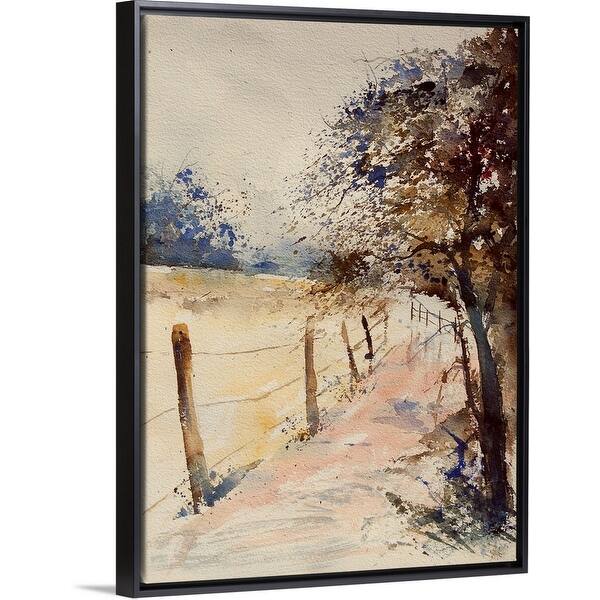 Shop Watercolor 041106 Black Float Frame Canvas Art On Sale