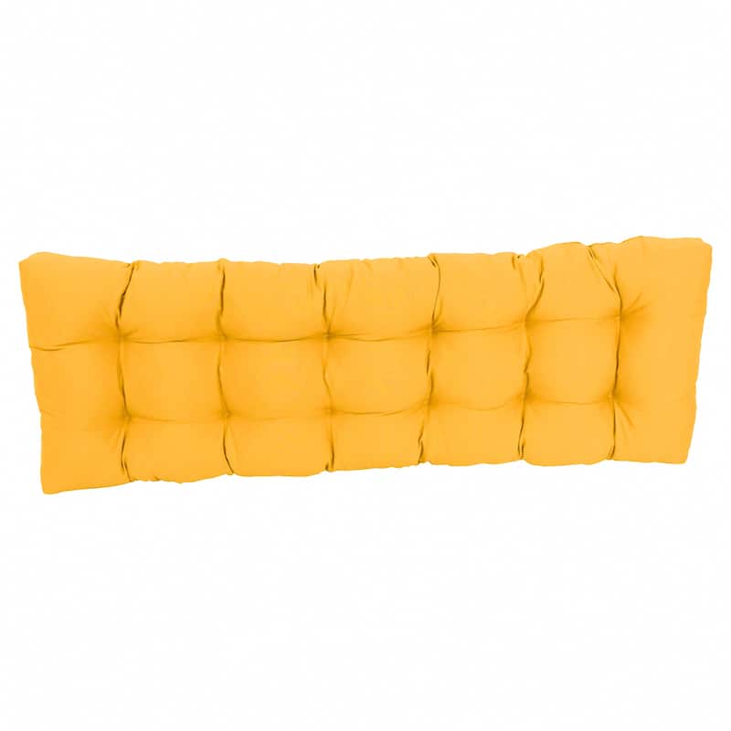 Solid Twill Tufted Indoor Bench Cushion (Multiple widths from 42 to 60 inch)