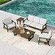 preview thumbnail 1 of 99, 5-Piece Teak Outdoor Conversation Set with Tables.