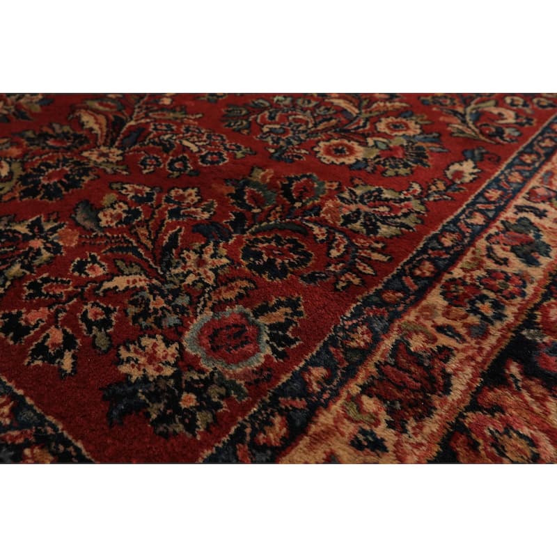 8'8''x12 Machine Made New Zealand Wool Burgundy Sarouk Traditional Karastan Rug - 8' 8'' x 12'