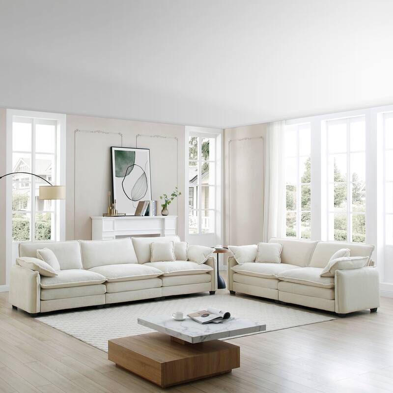 3+2 Seater Flexible Combinations Sofa Set with Pillows