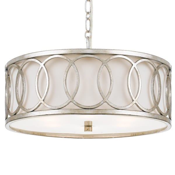 slide 2 of 4, Libby Langdon for Crystorama Graham 6 Light Antique Silver Chandelier - 18'' W x 8'' H x 18.5'' D