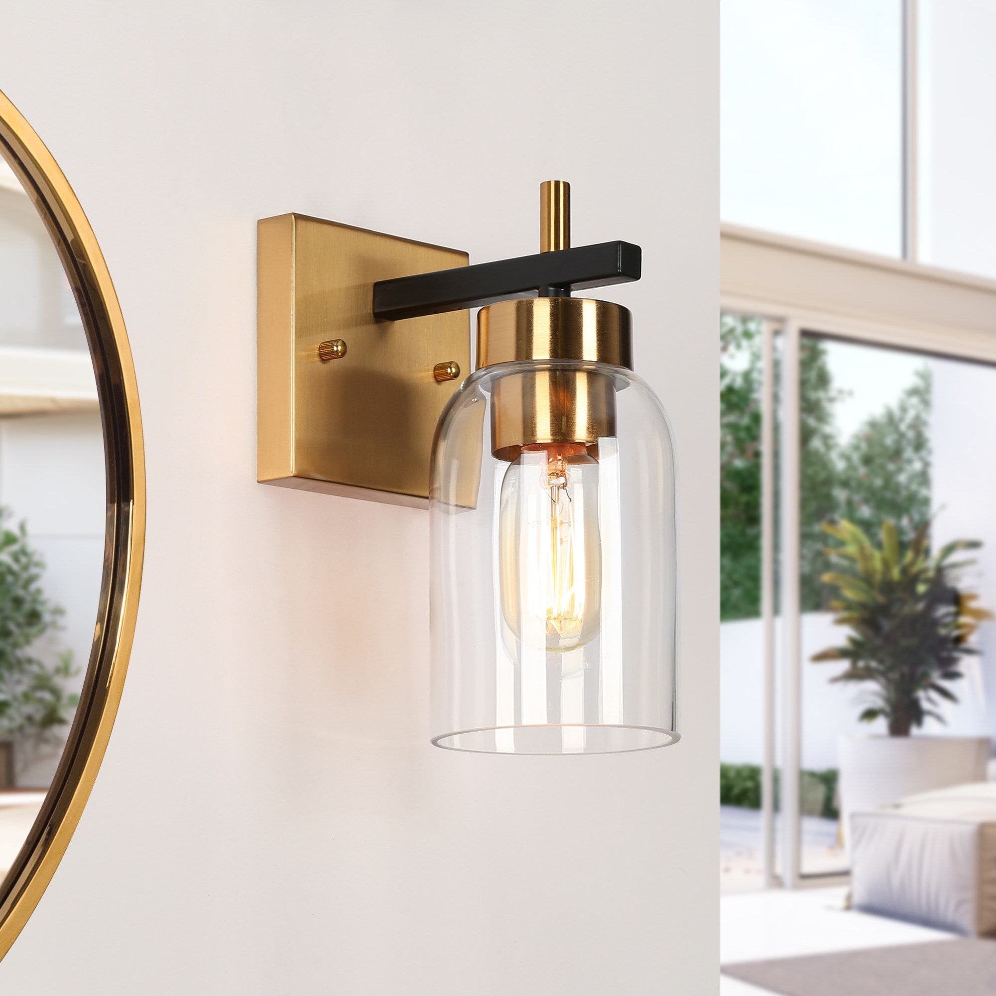 Glass wall sconces cheap