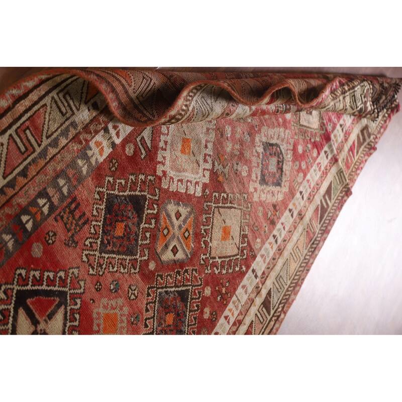 Hand Knotted Oriental 100% Wool Carpet Traditional Tribal Red Lori Area Rug - 7' 6'' X 3' 11''