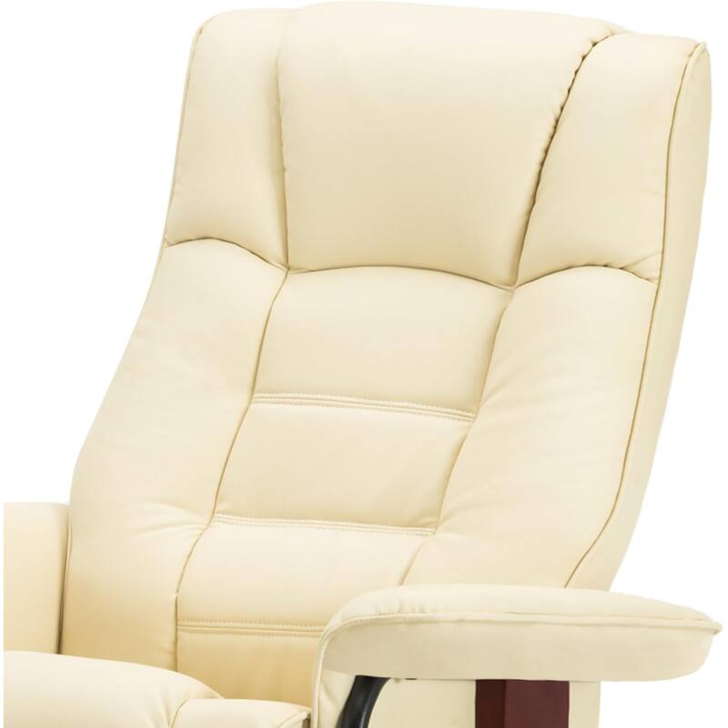 MCombo Swivel Recliner Chair with Wood Base and Ottoman