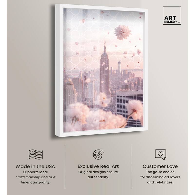 Raining Petals in NYC Shadowbox by Art Remedy