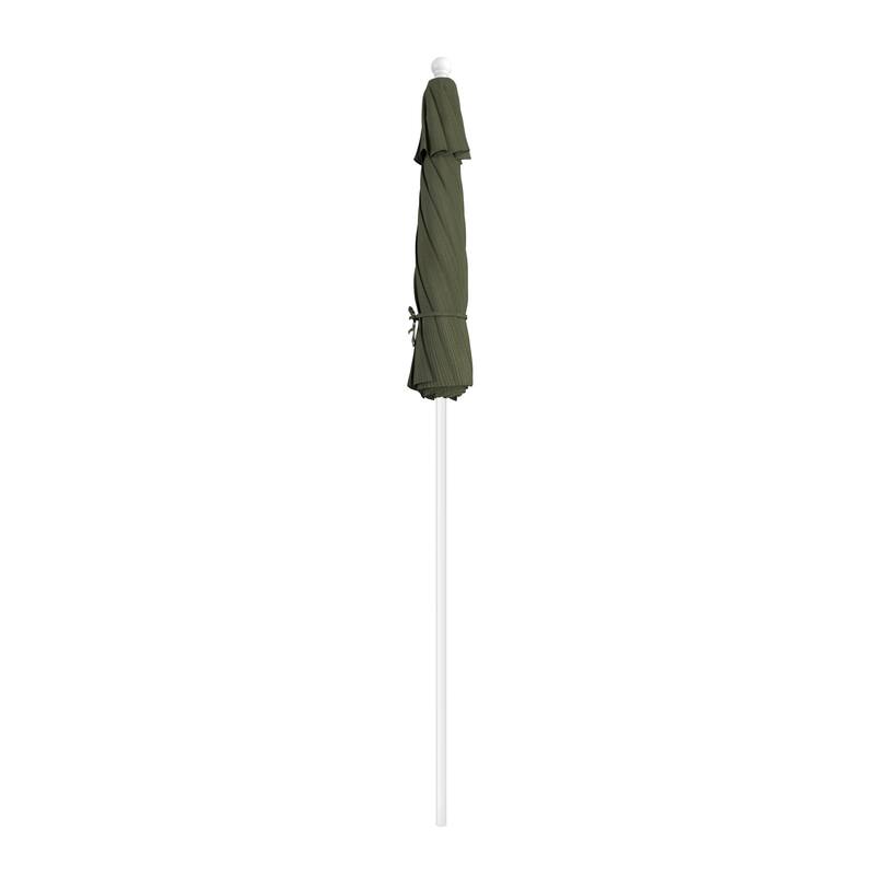 California Umbrella 7.5' Rd.. Aluminum Frame, Fiberglass Rib Market Umbrella, Push Open, White Finish, Olefin Fabric