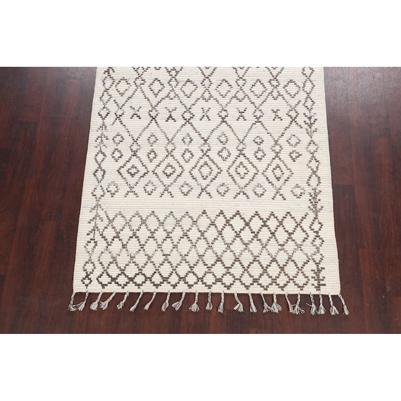 Modern Geometric Oriental Moroccan Wool Area Rug Hand-knotted - 5'0" x 7'9"