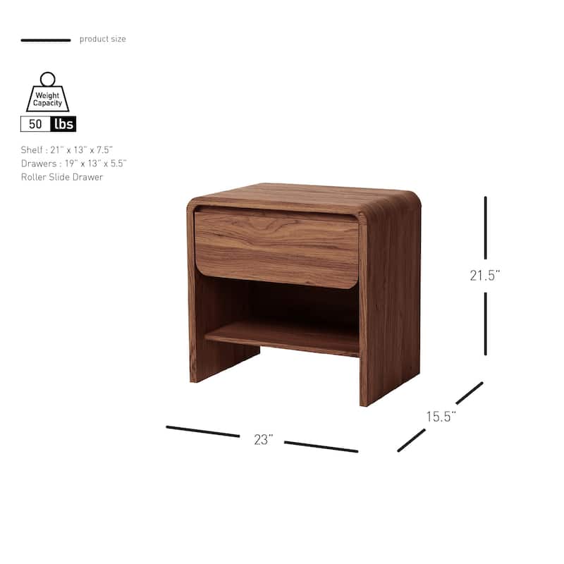 NPD Furniture Delmare KD Side/ End Table with 1 Drawer