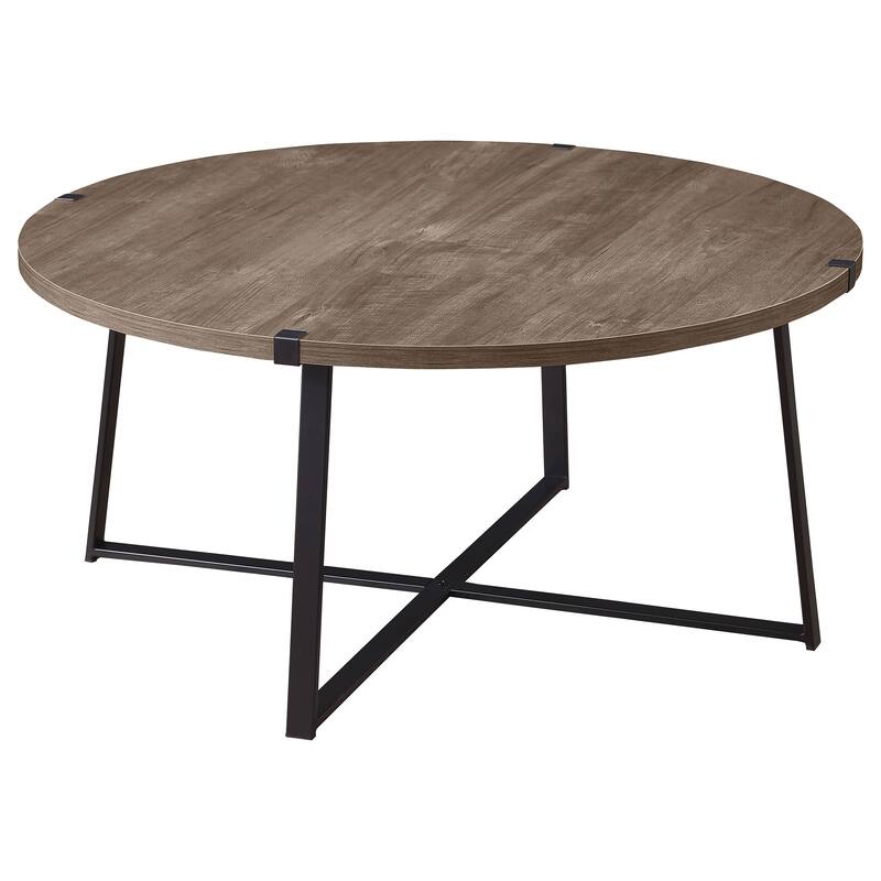 Marcus Round Coffee And End Table Set Light Brown