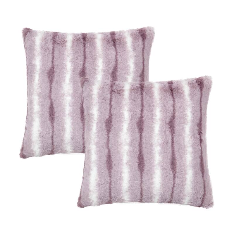 Amanda Stripe fauxfur Throw Pillow Covers Set of 2, NO INSERT