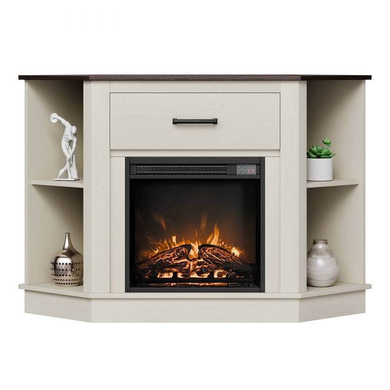 50" TV Stand with Electric Fireplace and Temperature Control LED Lighting Storage Drawers - 47.24” x 20.08” x 31.89”