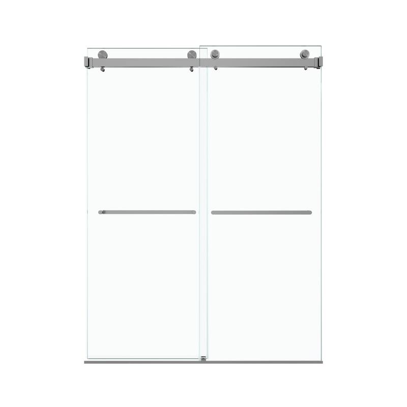 GDFStudio - Modern Minimalist Frameless Double Sliding Shower Door with 3/8" SGCC Tempered Glass & Stainless Steel Hardware