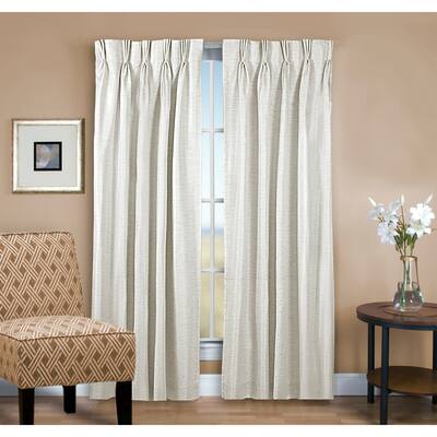 Porch & Den Peete Grasscloth Pinch Pleat with Back Tab Pair