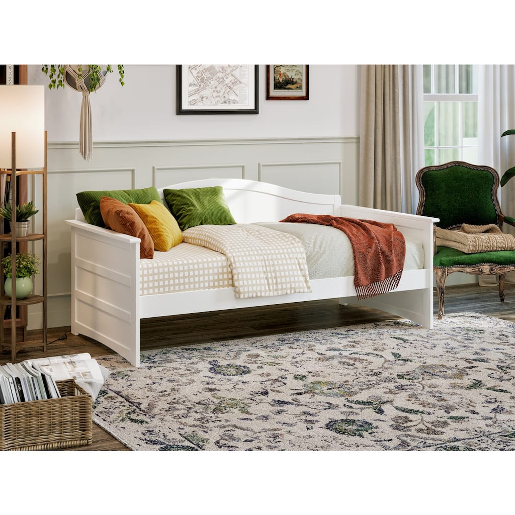 Oasis Twin Daybed - White Wood Frame, Modern Design, Durable Lounging Bed