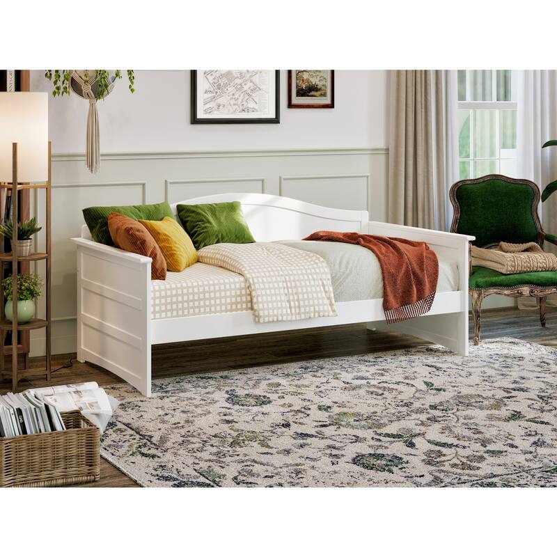 Oasis Twin Daybed - White Wood Frame, Modern Design, Durable Lounging Bed