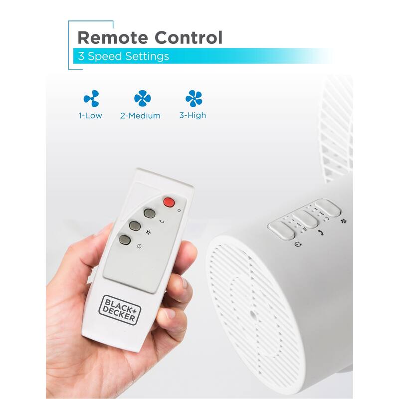 BLACK+DECKER 12-Inch Dual Blade Table Fan with Remote, Desk Fan with Adjustable Tilt