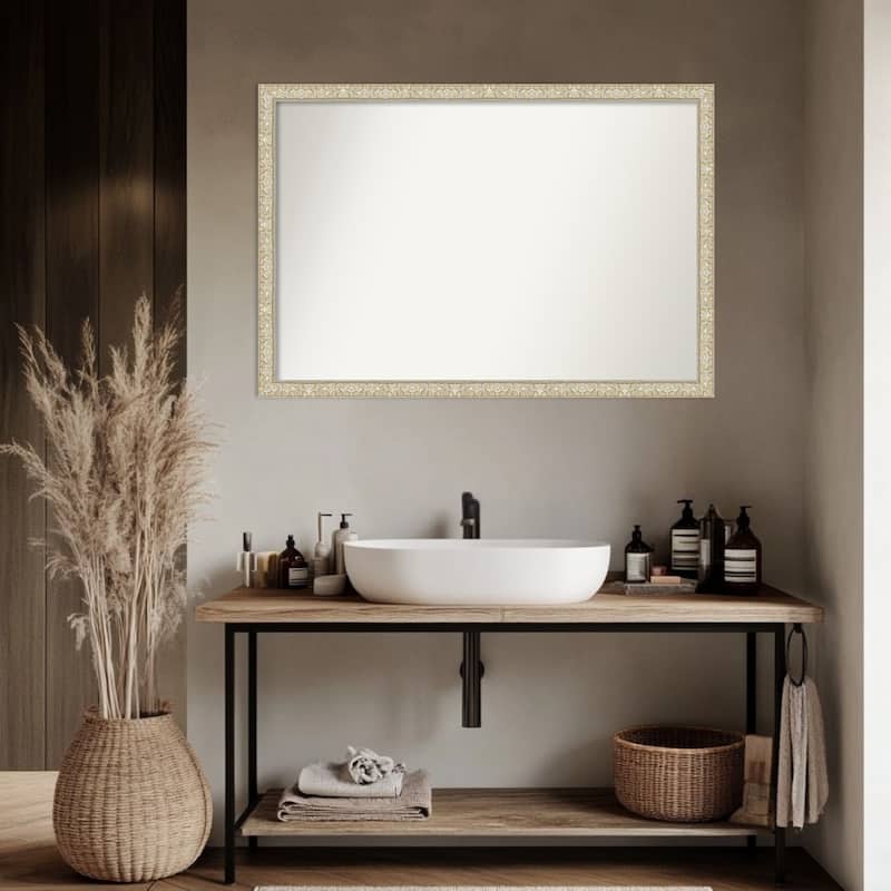 Lila Non-Beveled Wood Framed Bathroom Vanity Wall Mirror