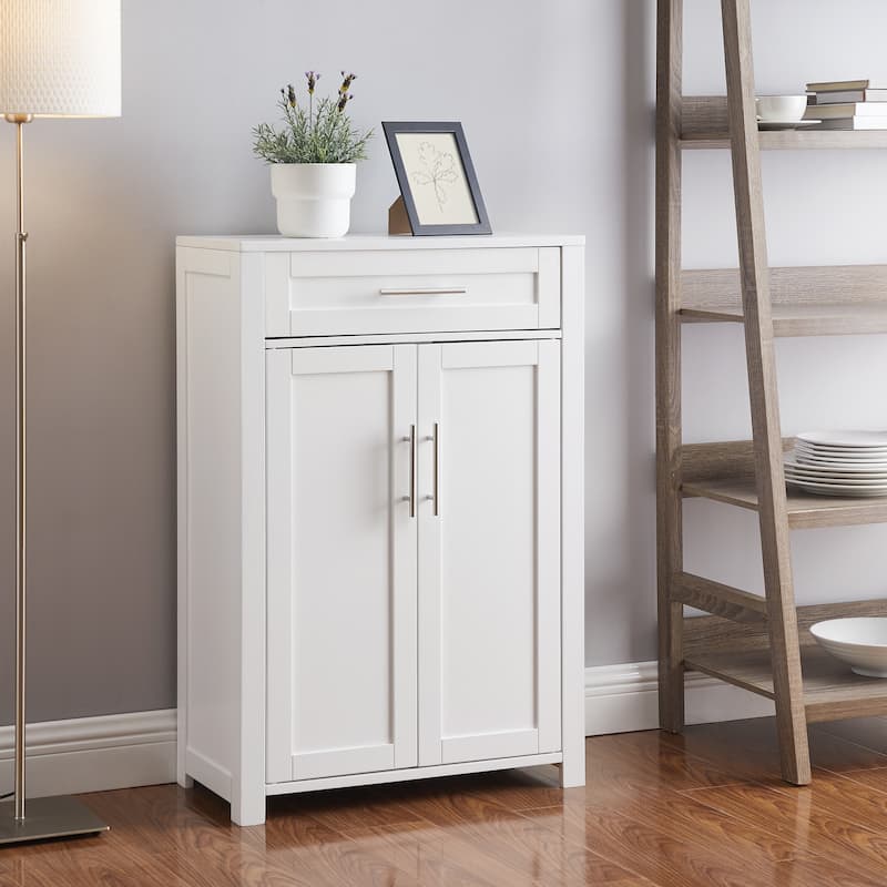 Crosley Savannah Storage Cabinet - 11.75"d x 23.88"w x 36"h - White