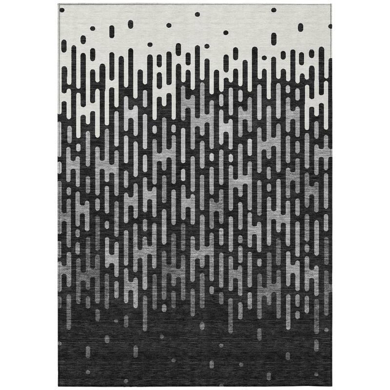 Machine Washable Indoor/ Outdoor Modern Kingman Chantille Rug