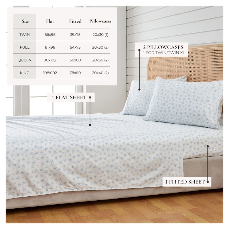 Linery & Co. Ultra-Soft Coastal-Inspired Brushed Microfiber Sheet Set
