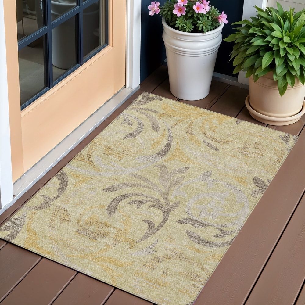 HomeRoots Floral Transitional Rectangle Outdoor Rug