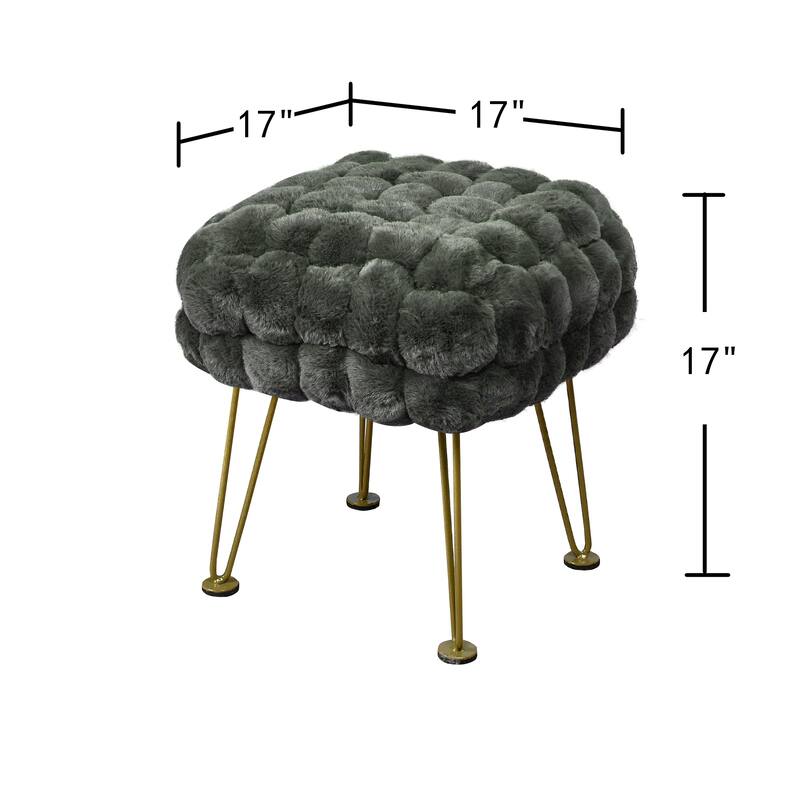 FoxFauxFur Pouf Stool