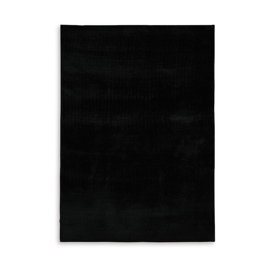 Stebin 8 x 10 Large Area Rug, Shag Style Abstract Design Black Polyester - 8 x 10