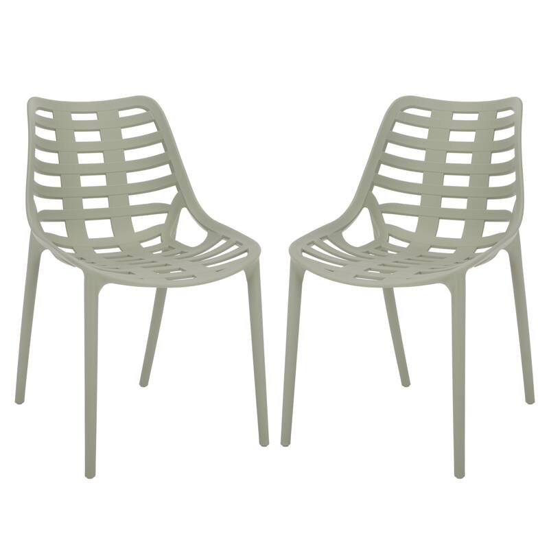 SAFAVIEH Outdoor Living Fufa Dining Chair (Set of 2) - 20"W x 24"D x 33"H - Green