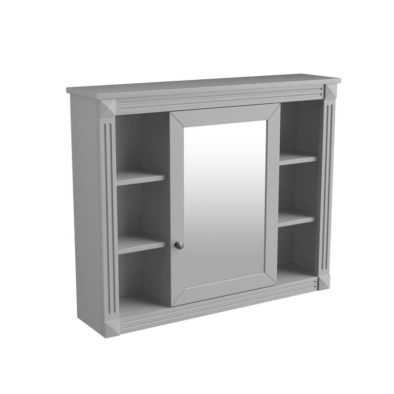 Roomfitters 36" Vanity with Sink and Mirror, Cabinet with 2 Doors and 2 Drawers, Royal Blue Modern Storage Set