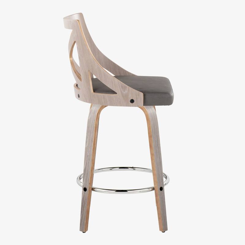 The Gray Barn Charlotte 26" Fixed-Height Counter Stool with Bent Wood Legs (Set of 2)
