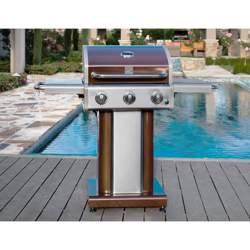Kenmore 3-Burner Propane Gas Grill with Foldable Side Shelves