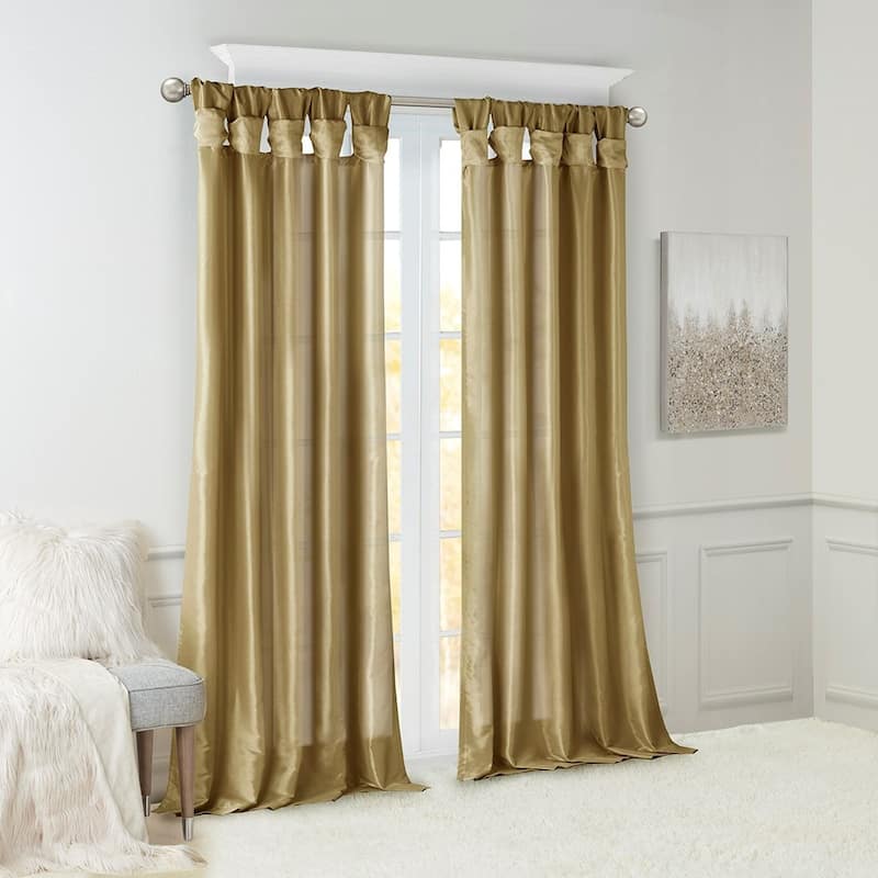 Twist Tab Lined Window Curtain Panel 50x120"